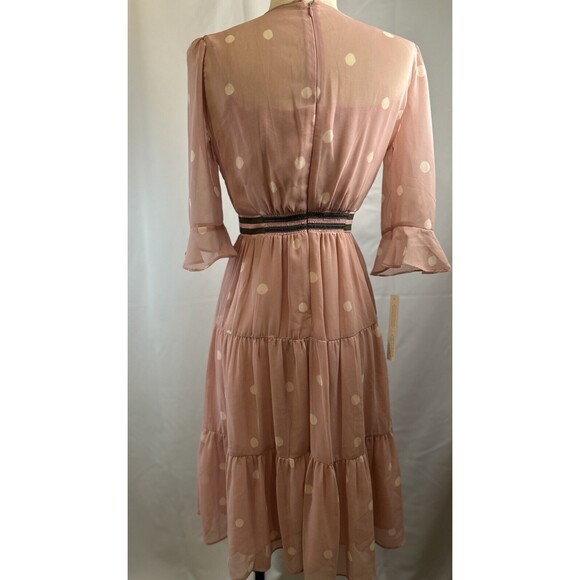 NWT Anthro Gal Meets Glam Finley Tiered Polka Dot Midi Dress Size 0 Petite - Picture 11 of 12